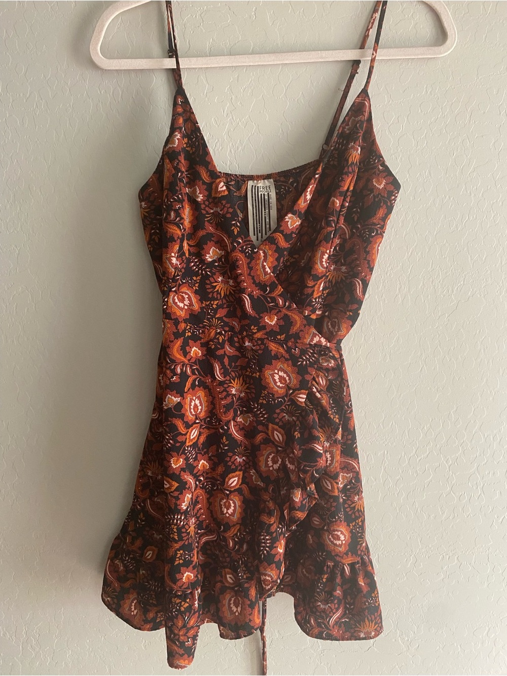 Free People French Quarter Paisley Adjustable Wrap Mini Dress Size S